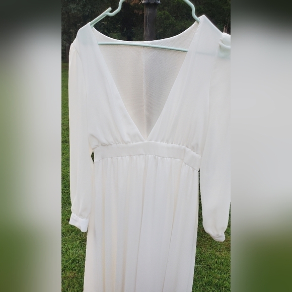 Bundle Only:Y2k Fairy Luxury Classy White  Empire Waist Maxi‎ Weeding Dress Sz L - Picture 2 of 6